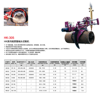 【上海华威 HK-305 相贯管端头切割机】价格,厂家,图片,其他热切割设备,南通闪光焊割探伤器材-